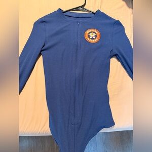 Women's Houston Astros Navy Long Sleeve bodysuit Top